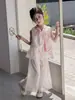 Hanfu para Niñas 2026 Nuevo Estilo Elegante para Bebés, Conjunto de Disfraz Tradicional Chino Modernizado, Traje Tang sin Mangas de Estilo Nacional para Niños