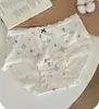 Ropa Interior de Algodón para Bebé Niña Clase A Estilo Escolar Estampado de Oso de Dibujos Animados Ribete de Encaje Algodón Puro Transpirable Calzones para Niña