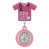 Lindo Dibujo Animado Brillante Elástico Pinza para Insignia de Enfermera Doctor Reloj de Bolsillo de Hospital Reloj de Pecho Pinza Telescópica Reloj para Colgar