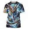2026 Transfronterizo Tallas Grandes Temu Estampado Digital 3D Hombre Cuello Redondo Sudadera Camiseta de Manga Corta Moda Anime Personalidad