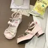 Zapatos Lolita chinos, zapatos pequeños de cuero Mary Jane para mujer, zapatos Lolita dulces y lindos con tacones gruesos, tacones originales de temporada floral Lolita