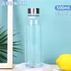 Botella de agua creativa con tapa de acero inoxidable, taza de agua de plástico para deportes al aire libre, taza de viaje, taza espacial portátil para estudiantes