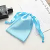 Bolsa de armazenamento para máscara de dormir de seda sintética, bolsa de tecido, bolsa com cordão de seda sintética acetinada, armazenamento de cosméticos estilo simples