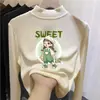 Camiseta térmica para niña con forro de polar, cuello semi-alto, camiseta gruesa, nuevo estilo otoño/invierno 2026, tejido cepillado, para niños de talla mediana y grande