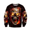 Suéter de cuello redondo personalizado de comercio exterior transfronterizo para hombre, camiseta holgada de moda de otoño, top con estampado de calavera 3D para hombre