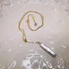 Colar de Pérola Natural de Água Doce em Prata S925 Colar Feminino Corrente para Clavícula Palito de Dente de Prata Formato Barroco Simples Presente