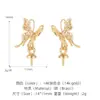 Novos Brincos de Pérola Exquisitos DIY Estilo Francês, Brincos Borboleta de Luxo Leve e Versáteis, Brincos de Zircônia com Pino de Prata 925 para Mulheres