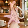 Chaveiro Pulseira de Pérolas Estrela-do-Mar Personalizada Estilo Oceano de Verão Pingente de Estrela-do-Mar de Resina AliExpress Presentes Pequenos Transfronteiriços