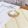 Caja Misteriosa En Vivo Estilo Palacio Vintage Esmalte Floral Gota de Aceite Anillo Abierto Lujo Ligero Anillo de Gama Alta