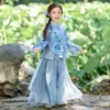 Conjunto Hanfu Melhorado para Meninos e Meninas, Estilo Antigo, Novo Estilo Chinês, Clássico, para Alunos do Ensino Fundamental, Fotos de Formatura do Jardim de Infância, Fantasias de Performance