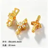 Prata 925 Banhada a Ouro Zircônia Cúbica Flor Dupla Fileira Botão Pulseira Colar DIY Acessórios Miçangas Espaçadoras de Pérola Materiais para Joias Pontas
