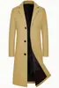 [Em Estoque] Casaco Longo da Moda Slim Fit para Primavera e Outono 2025 Longo Trench Coat Estilo Britânico Masculino Casual Versátil