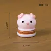 Miniatura Creativa de Dibujos Animados Raccoon Hamburguesa Figura Decoración DIY Accesorio Mini Adorno de Escritorio
