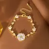 Pulsera de cobre chapado en oro de 18k, mariposa y libélula de circón de lujo, joyería dulce de alta gama nicho para mujer