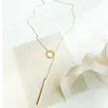 2024 Europeu e Americano Transfronteiriço Nova Moda Colar Lariat Colar com Pingente em Y Joias Elegantes Simples Presente para Mulheres