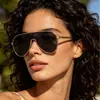 Nuevas Gafas de Sol Aviador Integradas de Amplio Campo de Visión Transfronterizas con Diseño de Raya Vertical Integrada para Conducir y Protección Solar