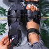 Sandalias Planas Casuales con Correa Tejida de Talla Europea Nueva Transfronteriza para Mujer, Comercio Exterior, Banda Elástica, Estilo Romano, Zapatos de Playa, Sandalias