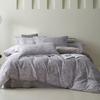 Conjunto de Quatro Peças de Algodão Escovado Estilo Pastoral de Outono e Inverno Estampado Moda Amigável à Pele Quente Capa de Edredom Lençóis e Cama de Algodão Puro