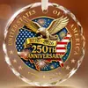 Aniversario 250 de la Fundación de EE. UU. Regalo Conmemorativo Colgante de Cristal UV Adorno de Navidad Colgante para Coche Personalización por Imagen Venta al por Mayor