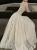Vestido de Festa Usado: Vestido Longo de Renda com Espinha de Peixe, Cinto na Cintura em Tencel, Vestido Longo de Renda Atmosférico, Alcinha Fina Emagrecedor