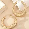 Pendientes de Aro Lisos con Textura Estilo Dulce y Fresco Chica Picante, Moda de Alta Gama para Asistir a Banquetes y Fiestas