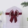 Funda de Silla con Flor en el Respaldo Funda de Silla con Lazo Hotel Boda Banquete Decoración Elástica Gratuita para Respaldo de Silla Cinta de Boda Lavable