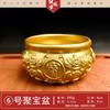 Cuenco del Tesoro de Latón, Recipiente de Cobre Decorativo, Tarro de Arroz Atrae Riqueza de Lingote de Cobre, Tarro para Guardar Dinero, Decoración para Sala de Estar, Artesanías para Atraer Riqueza