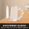 Taza de Vidrio para el Hogar de Fábrica con Asa Taza Grande para Beber Diseño de Alto Valor de Color para Niña Sentido del Diseño Taza de Café