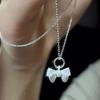 Pingente de Colar de Laço Fosco para Meninas, Fresco, Doce, Simples e Feminino Corrente Clavicular de Natal para Melhores Amigas