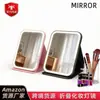 Espelho de Maquiagem LED Popular Transfronteiriço, Espelho Dobrável Flip Portátil, Espelho de Retoque de Maquiagem para Viagem, Espelho de Viagem Recarregável