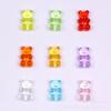 Oso de goma de color acrílico transparente agujero horizontal agujero vertical accesorios para el cabello de oso pendientes collar cadena para teléfono móvil accesorios de joyería
