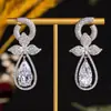 Colgante de Piedras Preciosas Color Rubí con Forma de Gota de Agua y Flores Retro, Piedra Principal en Forma de Gota de Agua, Diseño de Doble Capa Incrustado con Diamantes, Regalo de Aniversario para Novia, Pendientes