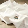 Playera Blanca de Algodón Puro de Textura Pesada de Manga Corta para Mujer Verano Estilo Americano Retro Chic de Alta Gama Hermosa Top Combinable