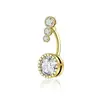 Anillo para Ombligo Sexy de Doble Punta Redonda de Nuevo Estilo Transfronterizo con Circonita Acero Inoxidable Barra Stud para Ombligo Joyería al por Mayor