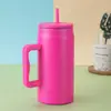 Copo Grande para Canudo Big Mac 50oz Transfronteiriço Aço Inoxidável 304 Copo Térmico a Vácuo Grande Capacidade Alça Portátil Porta-Copos de Carro