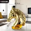 Botella de vino de vidrio de borosilicato alto, botella de whisky con forma de caballo, botella de vino de vidrio creativa de alta gama con forma de animal del zodiaco