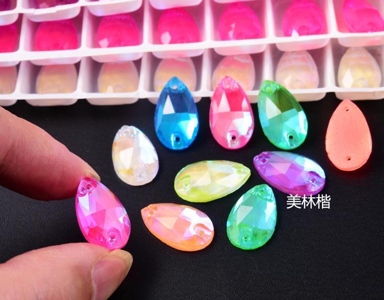 玻璃手缝钻霓虹荧光平扣diy饰品配件服装辅料批发 (5)
