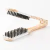 Peine Enderezador de Cerdas de Cerdo Más Vendido Transfronterizo, Peine para Peinar el Cabello en Forma de V de Doble Uso para Alisar y Ondular