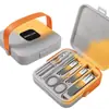 Set de Cortauñas Alemán Maletín Portátil Cortauñas Oblicuo Limpiaorejas Cortauñas Anti-Salpicaduras Herramienta de Manicura