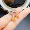 Venta al por mayor de fábrica Populares Pendientes de Ópalo de Fuego Natural Plata S925 Incrustado Piedra Principal 6*8 Joyería de Lujo Venta Directa de Fábrica