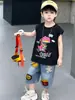 Traje de Verano sin Mangas de Dinosaurio para Niños, Conjunto Deportivo Casual Delgado de Dos Piezas para Niños, Ropa Elegante para Niños Pequeños al por Mayor