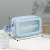 Bolsa de Higiene Pessoal Portátil Transparente Fosca à Prova d'Água Espessa de Grande Capacidade Estilo Coreano Saco de Maquiagem à Prova de Poeira