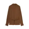 Exportación Transfronteriza Ropa de Mujer Otoño 2025 Nuevo Estilo Europeo y Americano Moderno Versátil Camisa Top de Doble Botonadura con Pliegues 97040