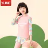 Traje de baño infantil mujer conservador protección solar conjunto de tres piezas verano nuevo bebé dividido secado rápido deportivo ins natación al por mayor
