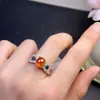 Ventas Directas de Fábrica Transfronterizo Anillo Fanta Natural Piedra Principal 7*9mm Plata de Ley S925 Incrustado Natural Soporte