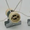 Portalámparas cerámico GU10 con soporte de doble cabeza portalámparas de doble cabeza de acero inoxidable con cable de silicona fabricantes al por mayor