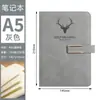 Cuaderno de Negocios A5 con Cabeza de Ciervo, Bloc de Notas Engrosado, Libro de Registro de Oficina Encuadernado en Cuero, Cuaderno Personalizado con Logo para Exportación