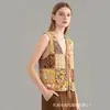Chaleco con Estampado de Bloques de Color, Atado, Talla Grande para Mujer, Estilo Callejero de Moda Otoño e Invierno Transfronterizo Europeo y Americano, Ajuste Delgado, Versátil, En Stock