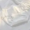 Calcinhas de algodão puro antibacteriano 10A para meninas com entrepernas estendida e jacquard de morango, cuecas respiráveis de cintura média que modelam o quadril para estudantes