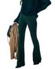 Amazon transfronterizo otoño e invierno mujeres color liso cintura alta ajustados micro acampanados pantalones pana cintura elástica casual fabricantes